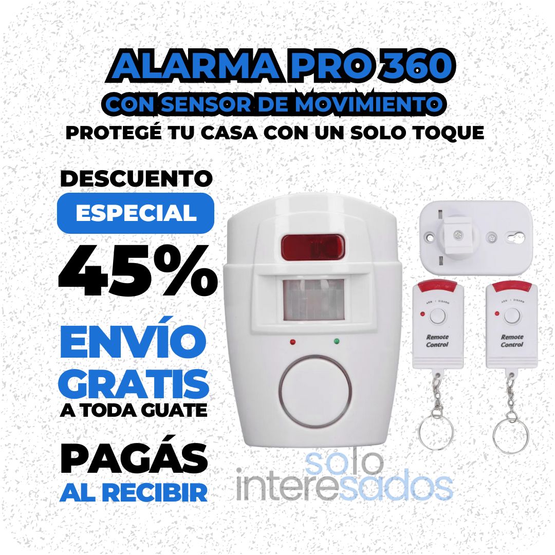 Alarma Pro 360 Con Sensor de Movimiento – Protegé tu Casa con un Solo Toque + 2 controles