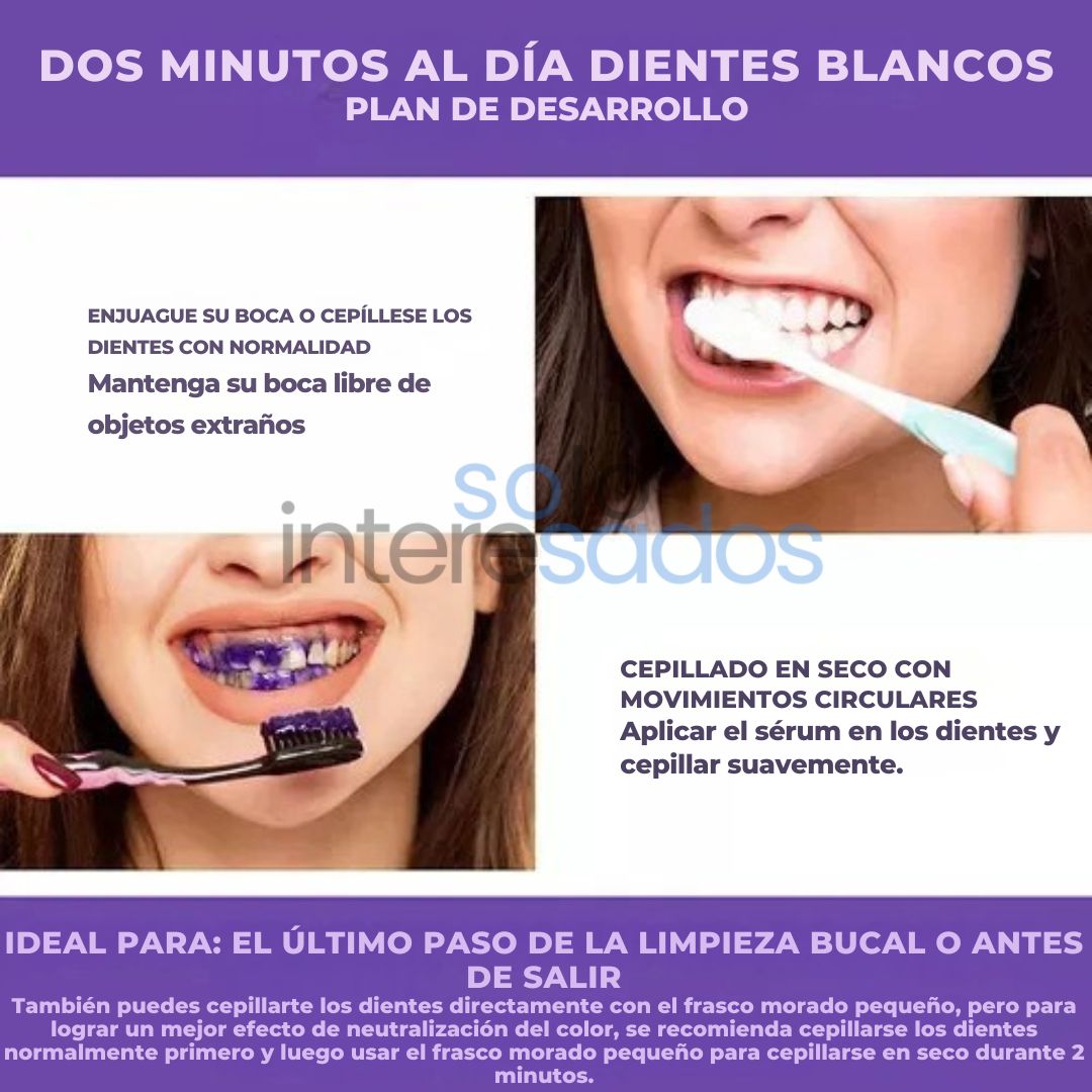 2X1 Corrector Dental Morado – Blanqueamiento Instantáneo y No Invasivo ORIGINAL 100ml