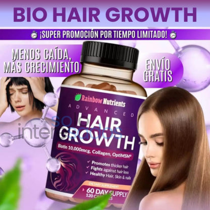 Biotina Hair Growth – Fortalece tu cabello y devolvéle su brillo natural (120 cápsulas)