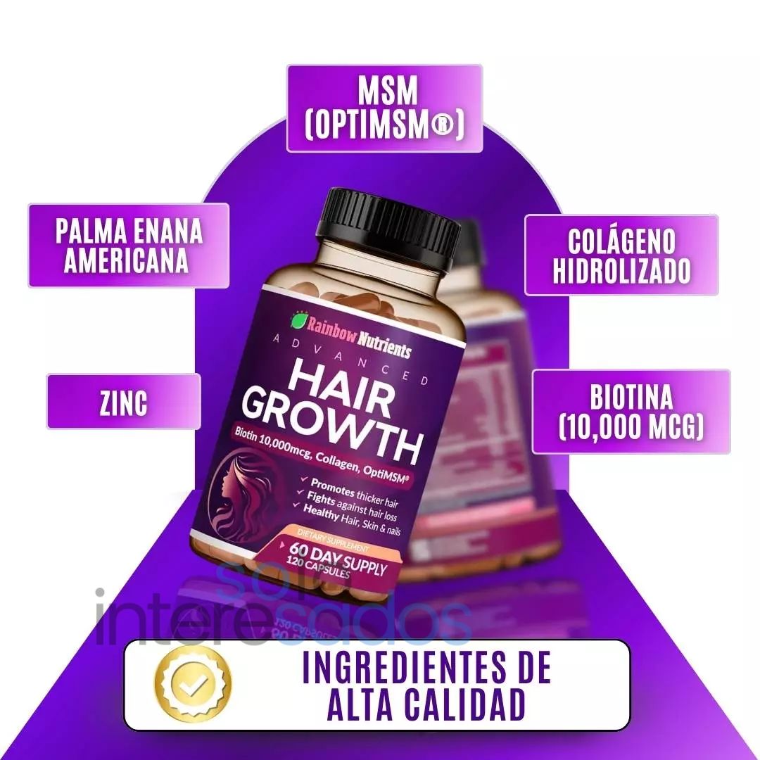 Biotina Hair Growth – Fortalece tu cabello y devolvéle su brillo natural (120 cápsulas)