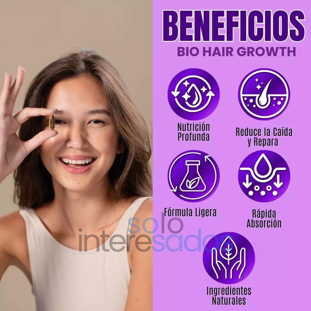 Biotina Hair Growth – Fortalece tu cabello y devolvéle su brillo natural (120 cápsulas)