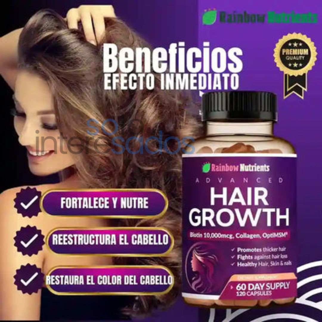 Biotina Hair Growth – Fortalece tu cabello y devolvéle su brillo natural (120 cápsulas)