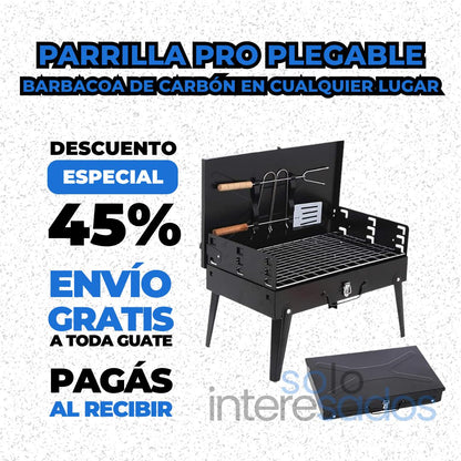 Parrilla Pro Plegable – Barbacoa de Carbón en Cualquier Lugar