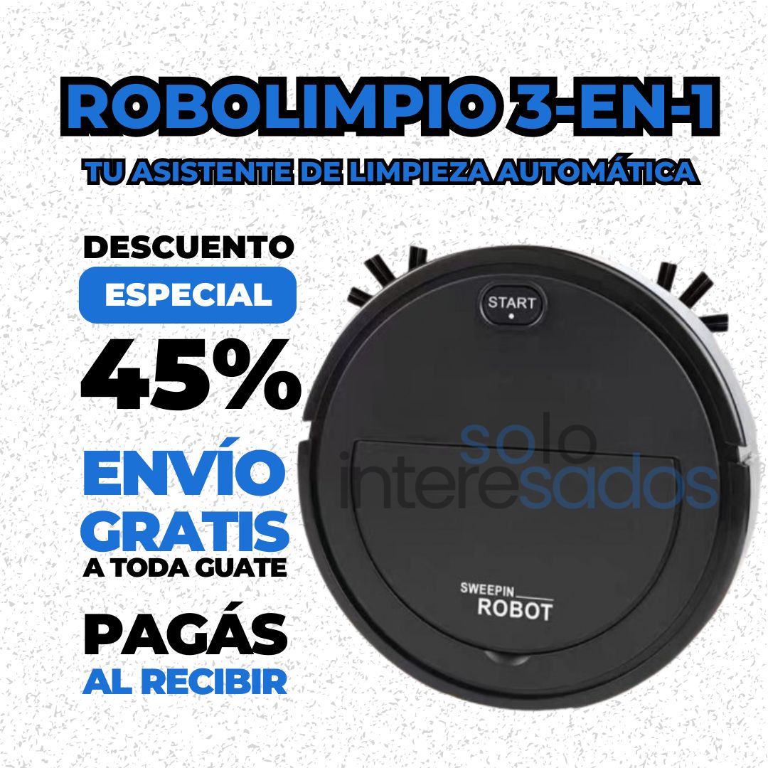 RoboLimpio 3-en-1 - Barre, aspira y trapeá con solo un clic