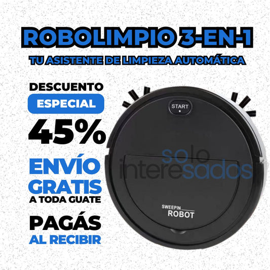 RoboLimpio 3-en-1 - Barre, aspira y trapeá con solo un clic