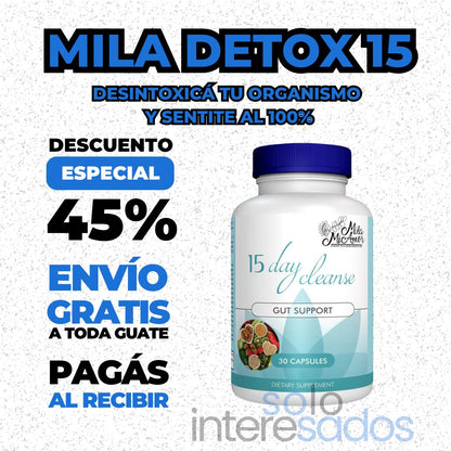 Mila Detox 15 – Limpieza Natural y Energía Diaria (30 cápsulas)