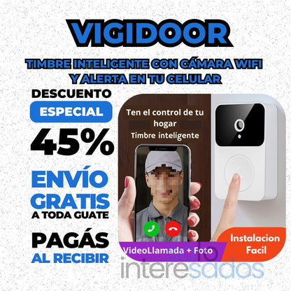 VigiDoor – Timbre Inteligente con Cámara WiFi y Alerta en tu Celular