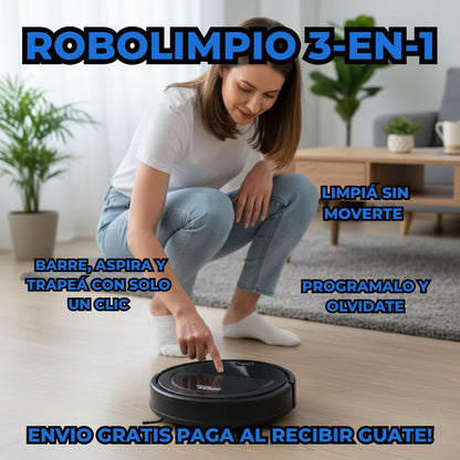 RoboLimpio 3-en-1 - Barre, aspira y trapeá con solo un clic