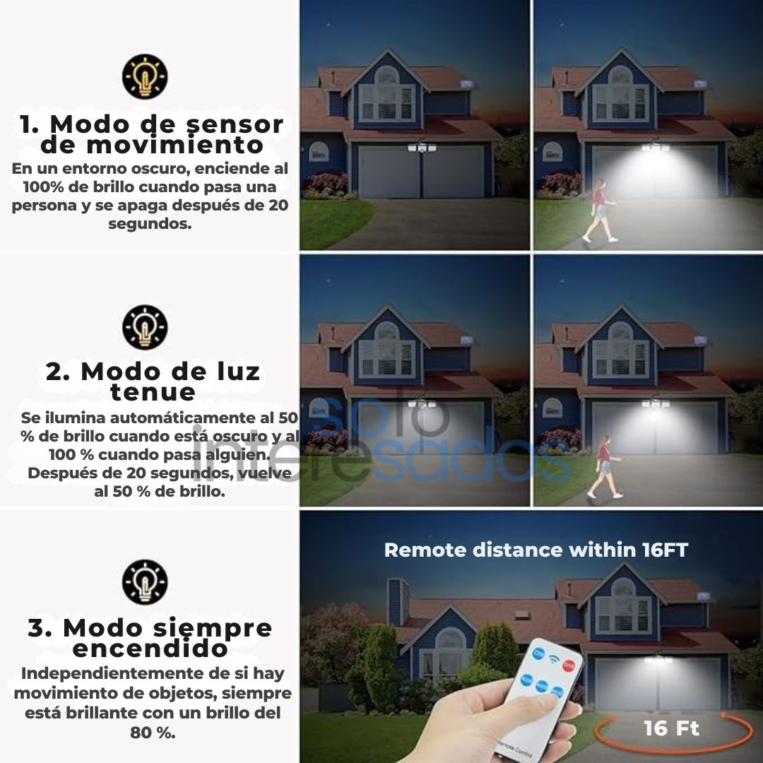 LuzSolar Pro 3D (Ilumina, Detecta y Protege sin Esfuerzo)