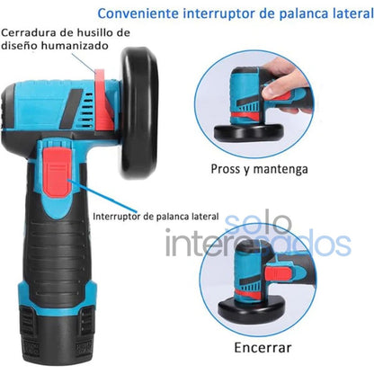Mini Amoladora Angular 12V (+ 2 PILAS + 2 DISCOS CORTE/PULIDO + CARGADOR INCLUIDO)