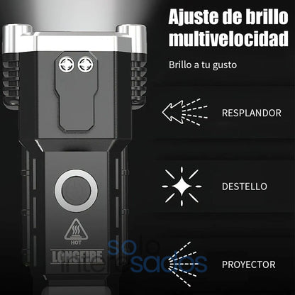 LINTERNA LUZ TÁCTICA 4 EN 1