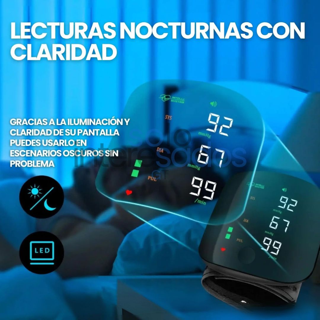 Tensiómetro Digital de Muñeca Recargable – Con Voz en Español y Estuche