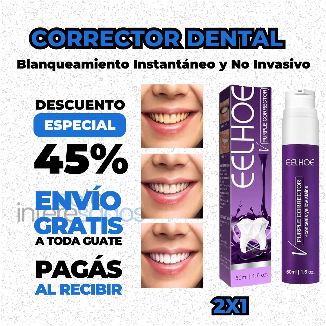 2X1 Corrector Dental Morado – Blanqueamiento Instantáneo y No Invasivo ORIGINAL 100ml