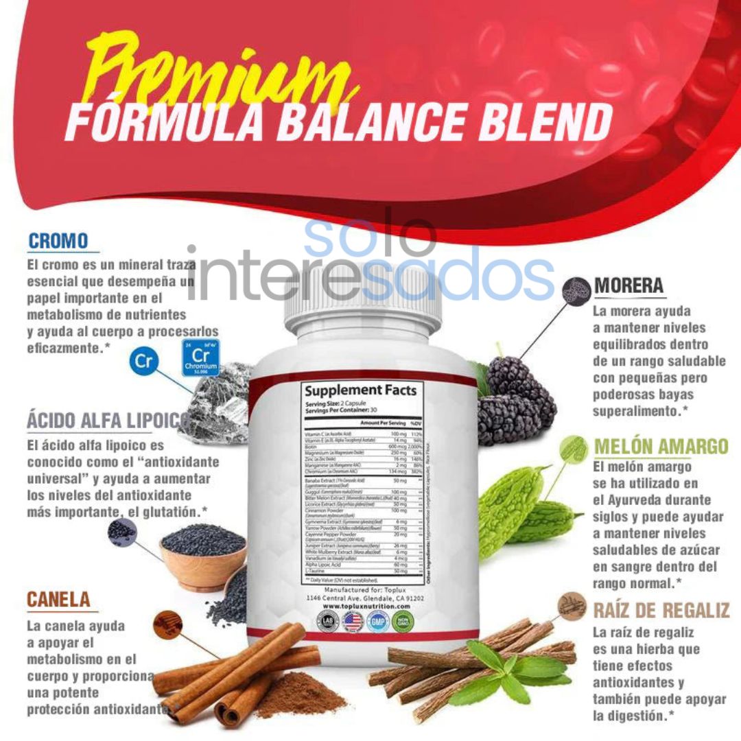 Blood Sugar – Equilibrá tu azúcar y sentí la diferencia (60 Cápsulas)