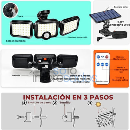 LuzSolar Pro 3D (Ilumina, Detecta y Protege sin Esfuerzo)