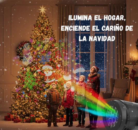Proyector LuzFesti – Navidad en un clic (16 patrones navideños incluidos)