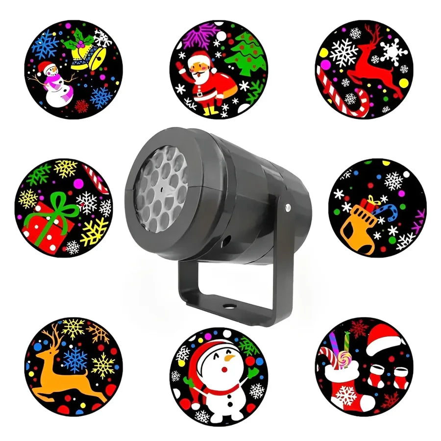 Proyector LuzFesti – Navidad en un clic (16 patrones navideños incluidos)